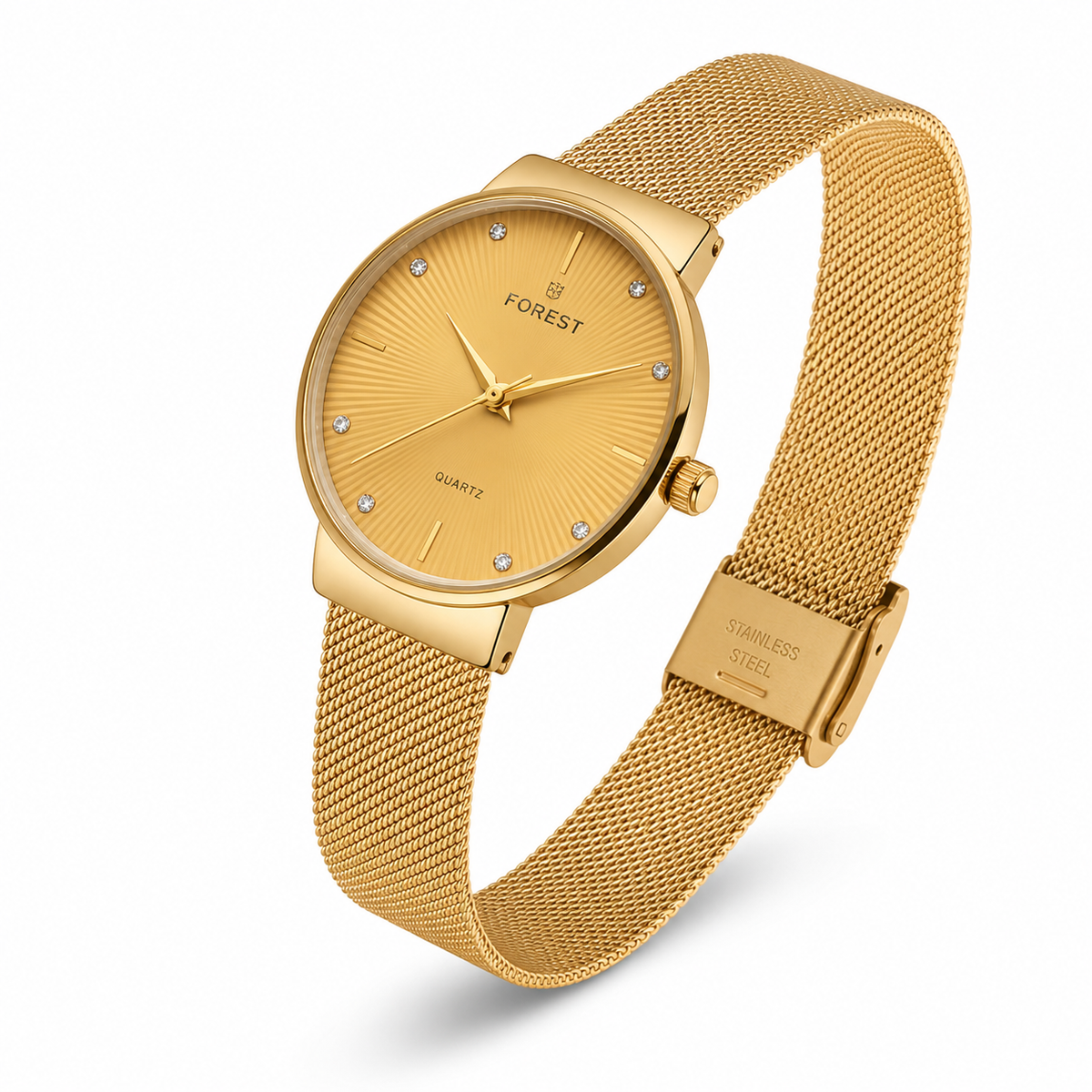 Women’s Gold Mesh Strap Analog Watch