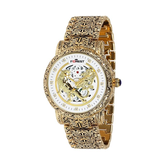 Tiger Skeleton Rose Gold & White Watch