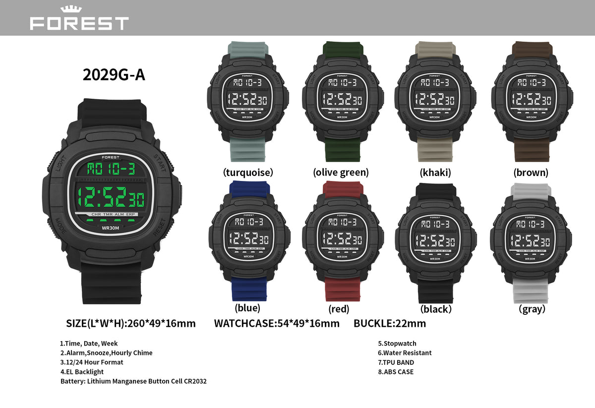 Blue Digital Sports Watch 2029