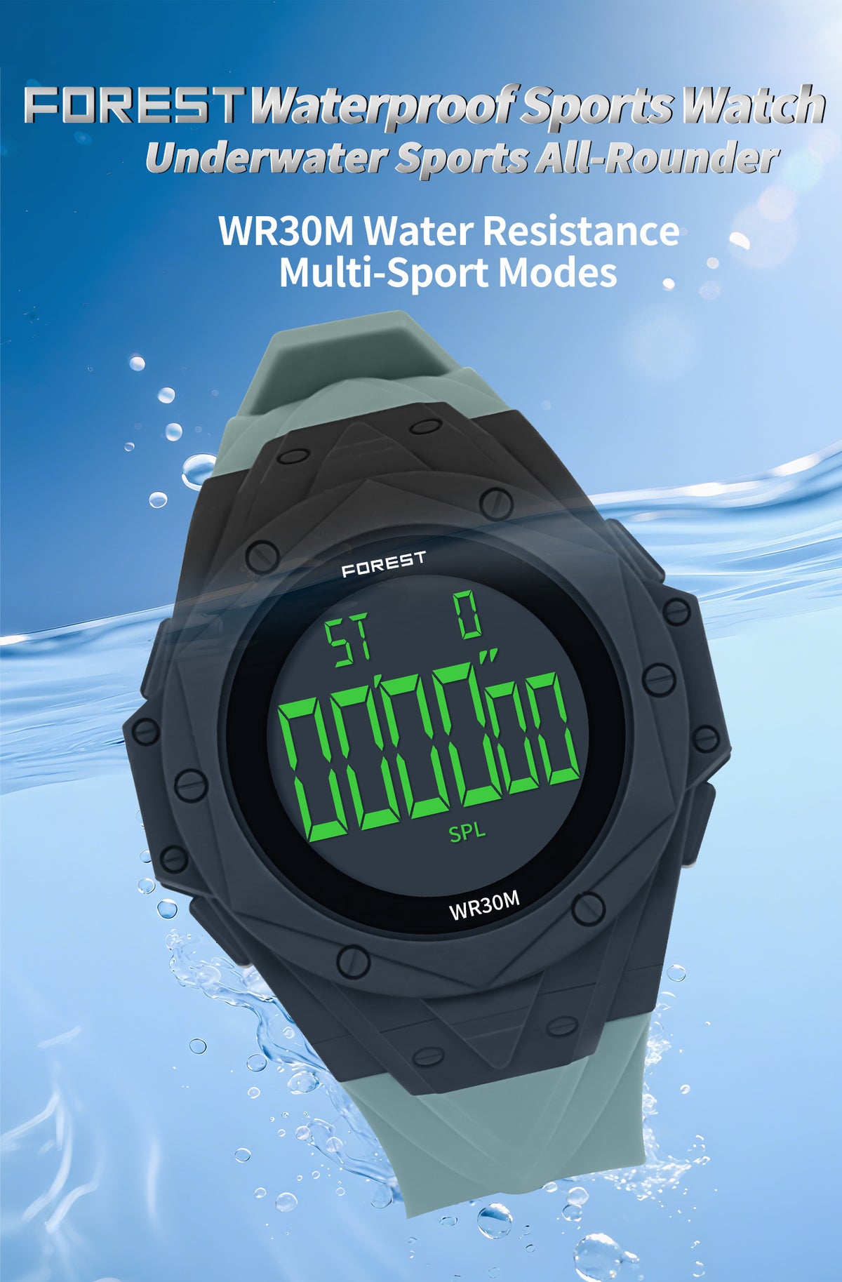 Grey Digital Sports Watch 2202
