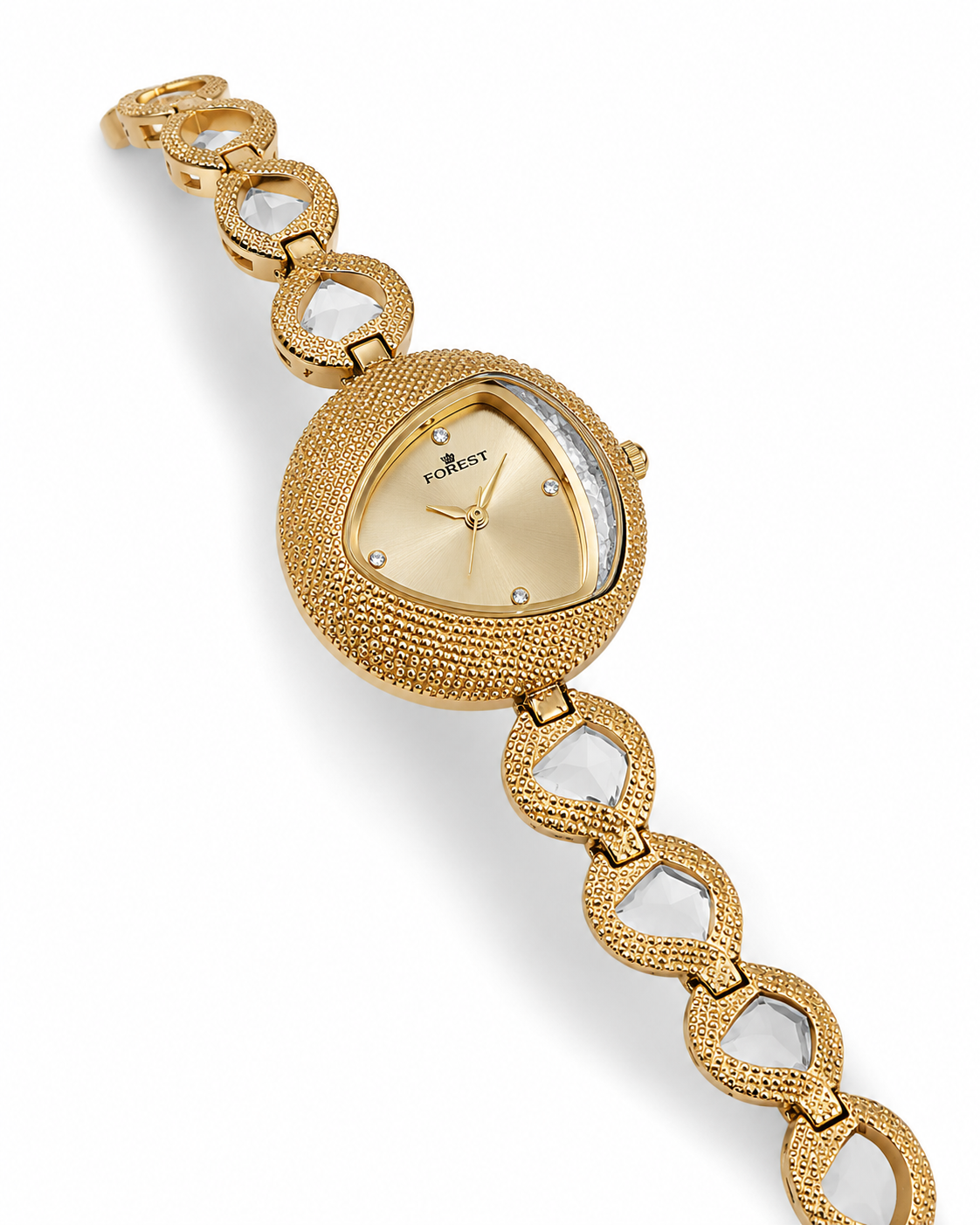 The Women’s Golden Crystal Heart Watch