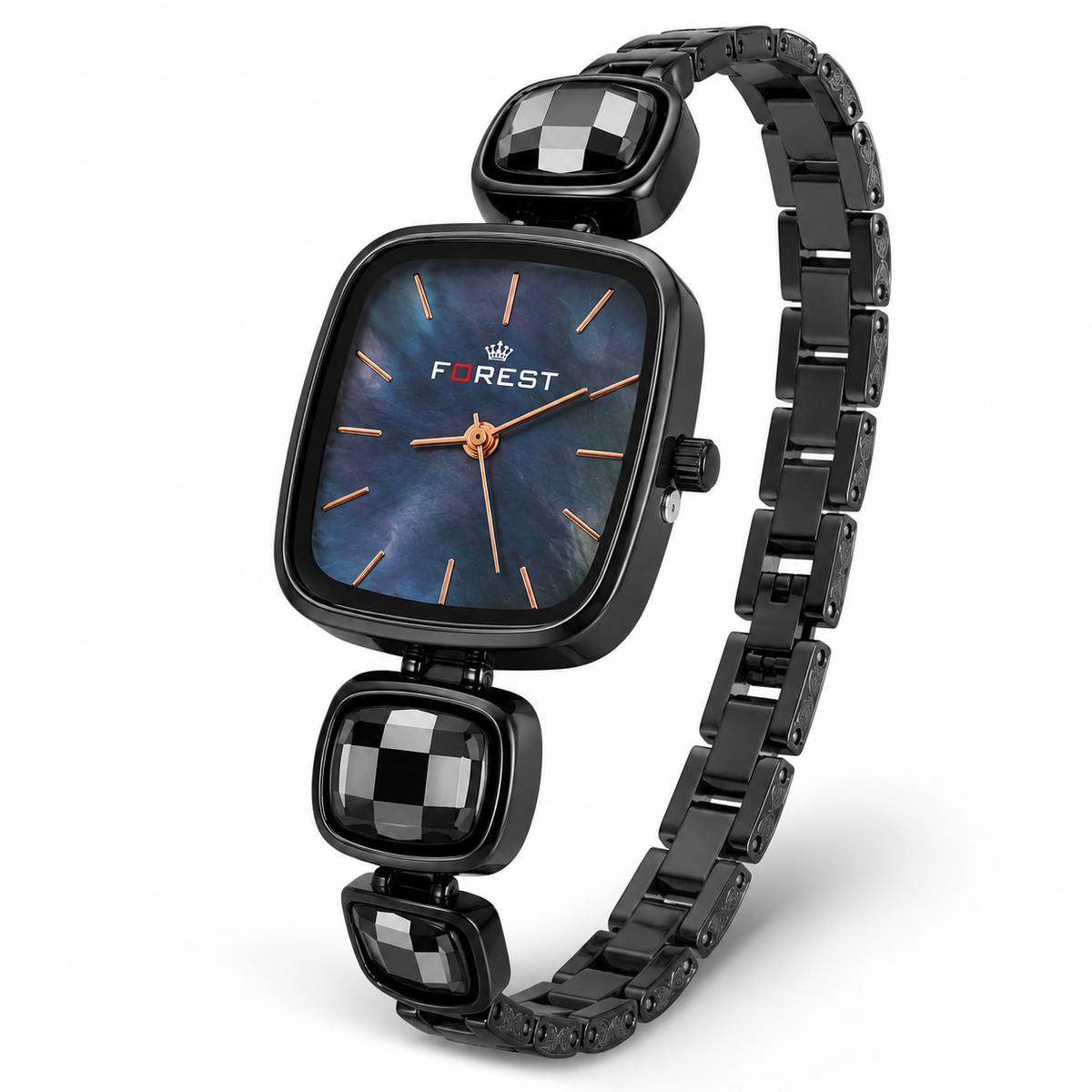 The Women’s Black Onyx Square Link Watch