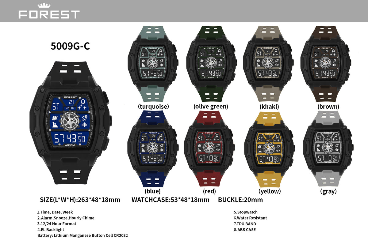 Black Digital Sports Watch 5009