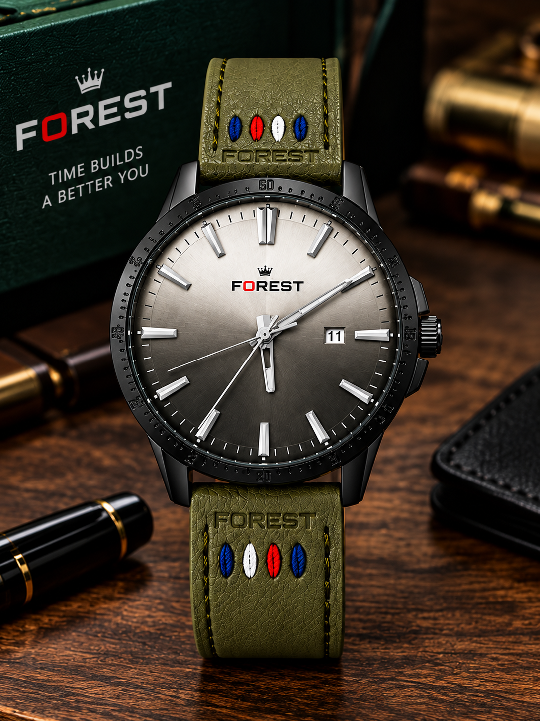Olive Ombre Heritage Analog Watch