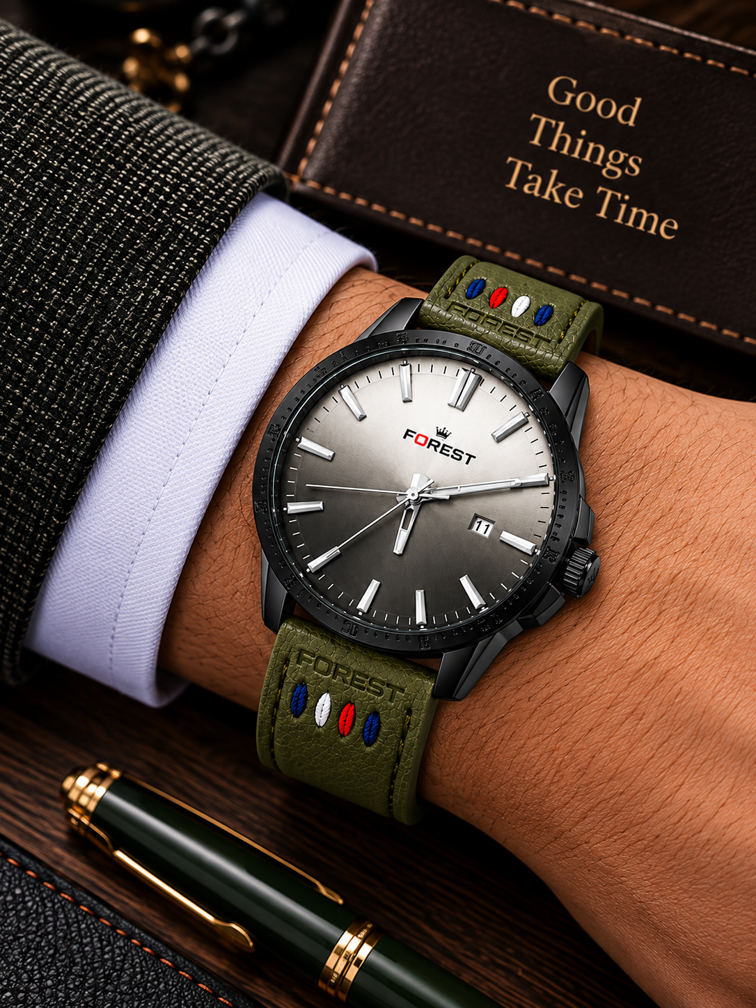 Olive Ombre Heritage Analog Watch