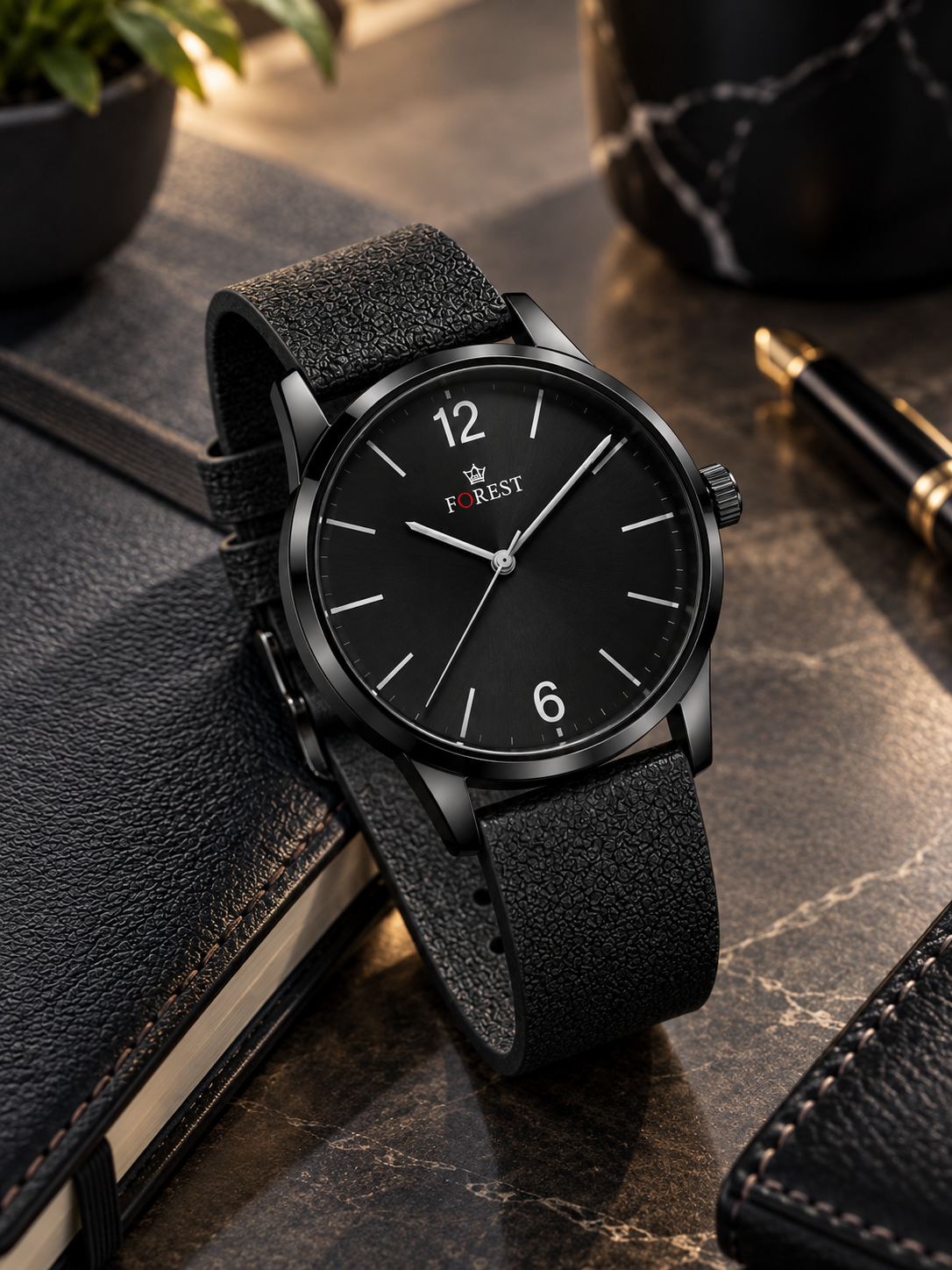 Black Silver Classic Analog Watch