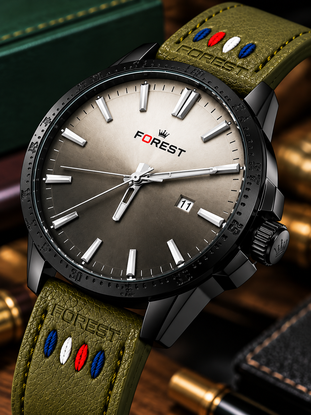 Olive Ombre Heritage Analog Watch