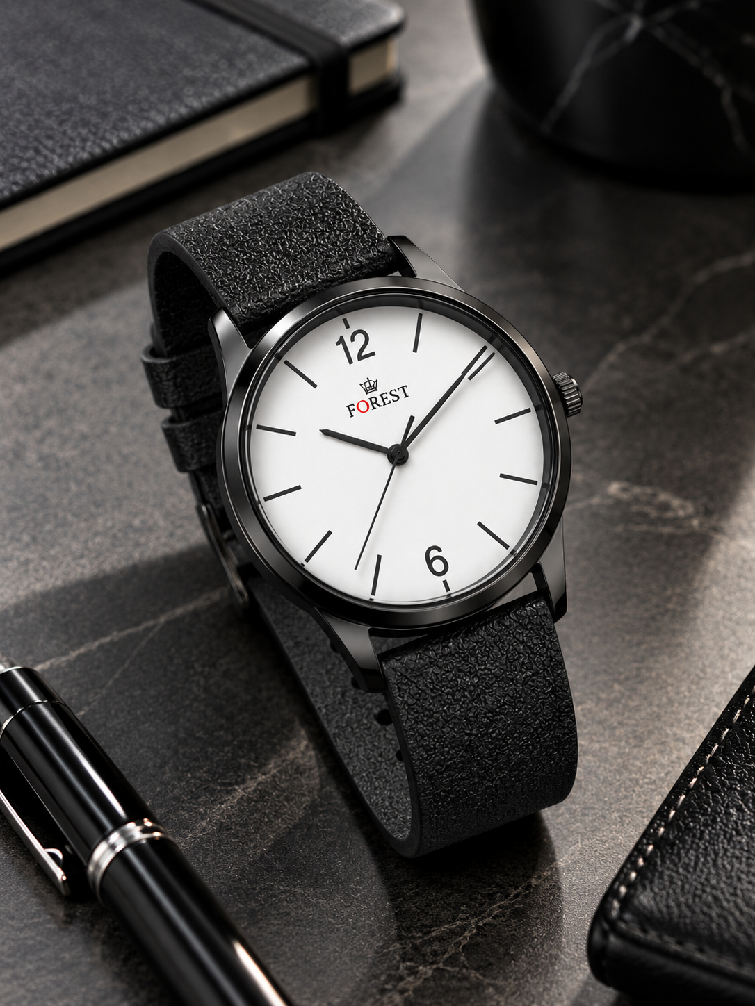 Black White Classic Analog Watch