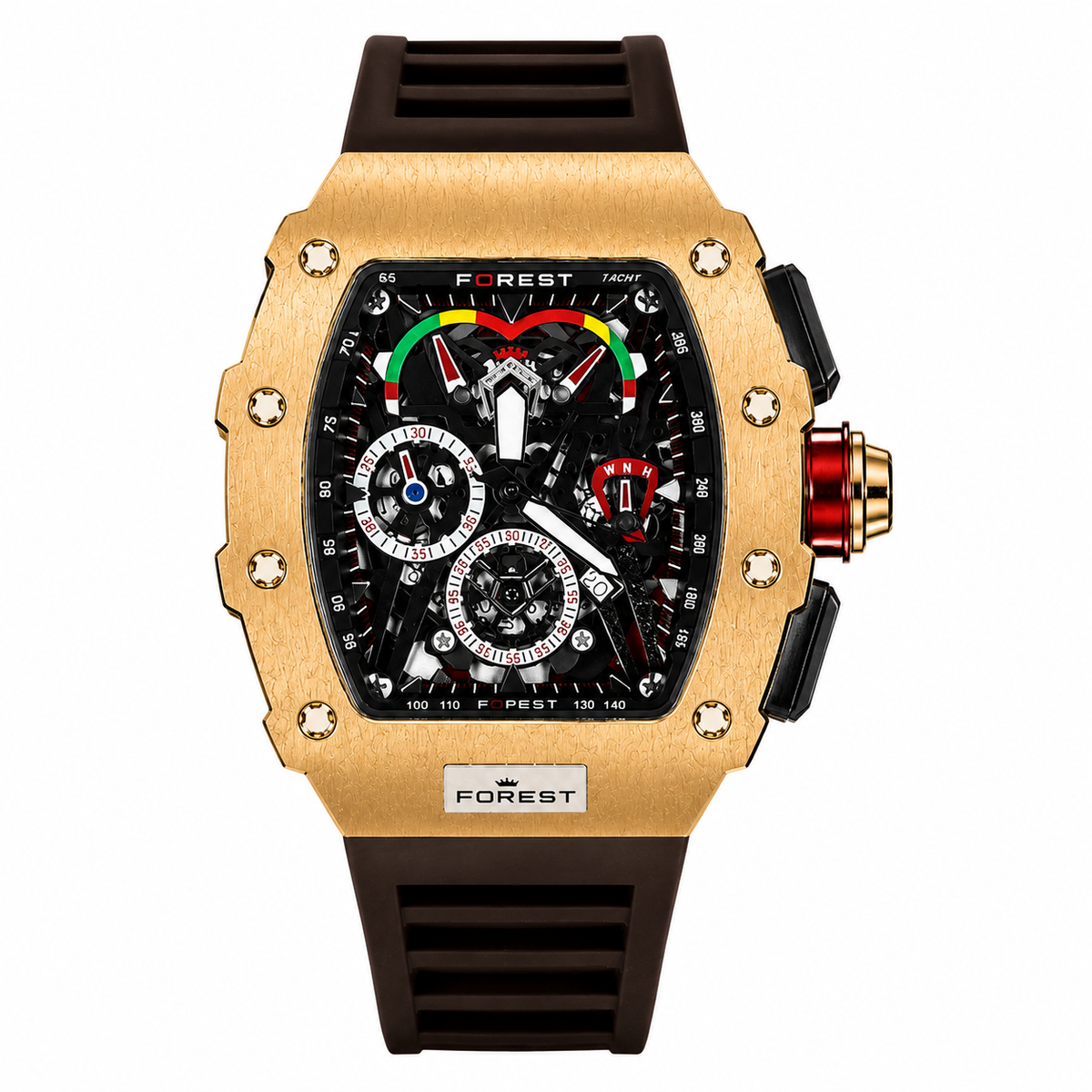 The Men’s Gold & Brown Racing Chronograph Watch