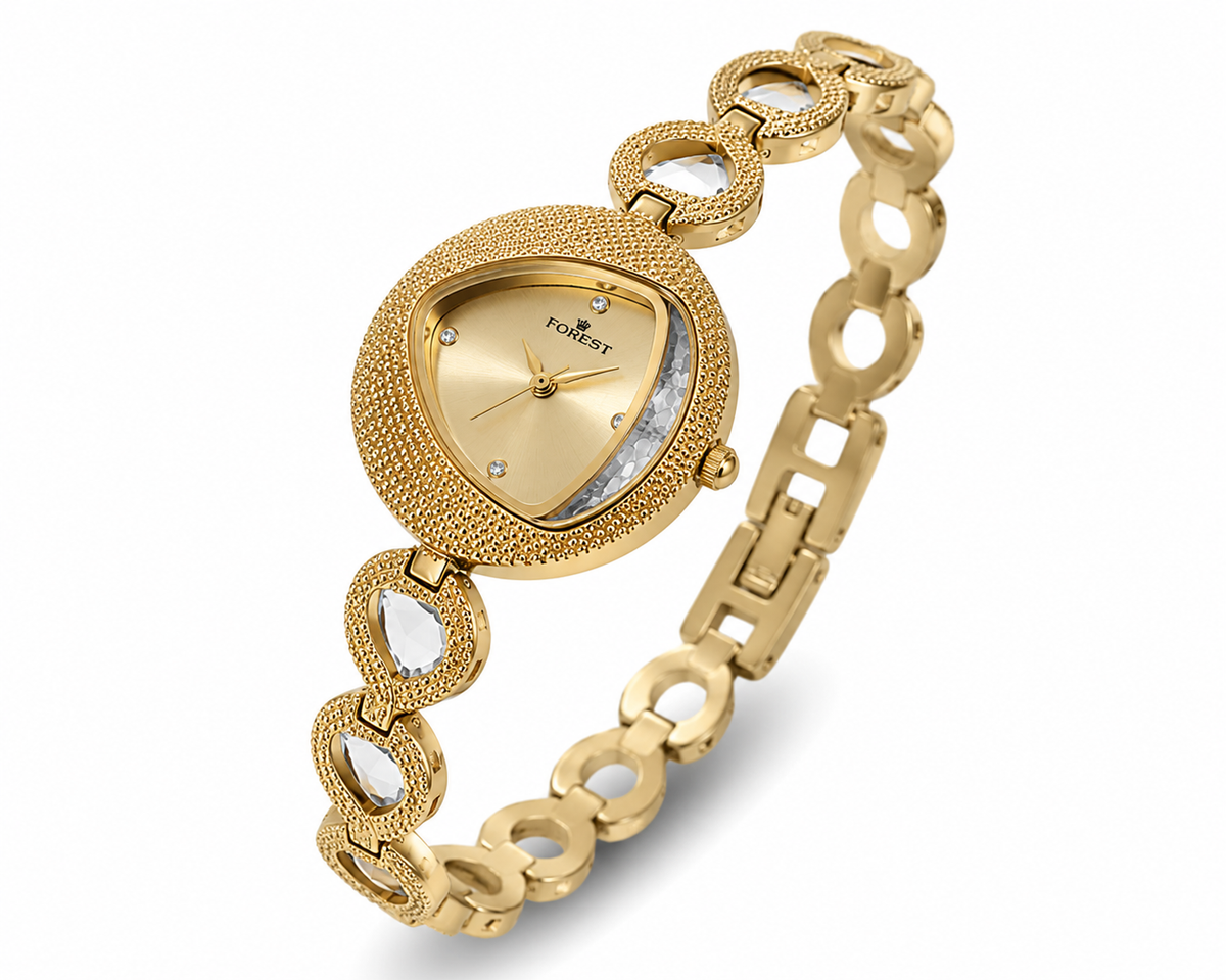 The Women’s Golden Crystal Heart Watch