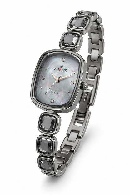 The Women’s Silver Grey Gemstone Watch