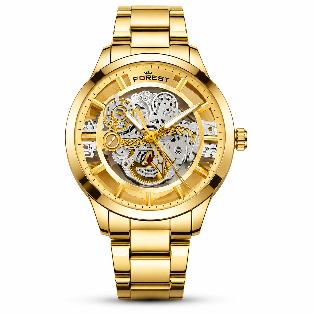 Gold Skeleton Automatic Watch