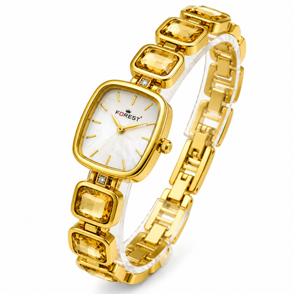 The Women’s Gold Champagne Gemstone Link Watch