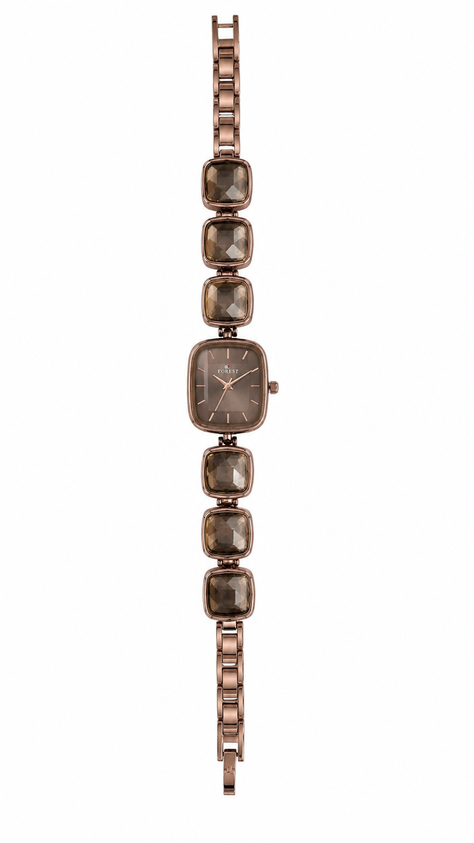 Rose Gold Brown Gemstone Analog Watch
