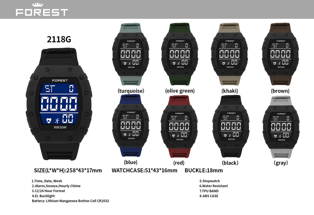 Black Pulse Digital Sports Watch