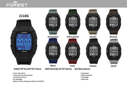 Black Pulse Digital Sports Watch