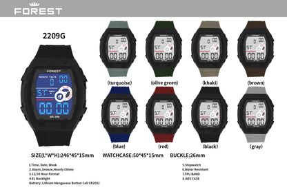 Black Digital Sports Watch 2209