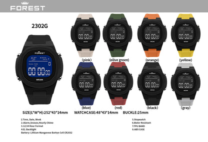 Black Digital Sports Watch 2302