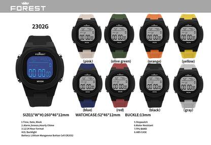 Black Digital Sports Watch 2302