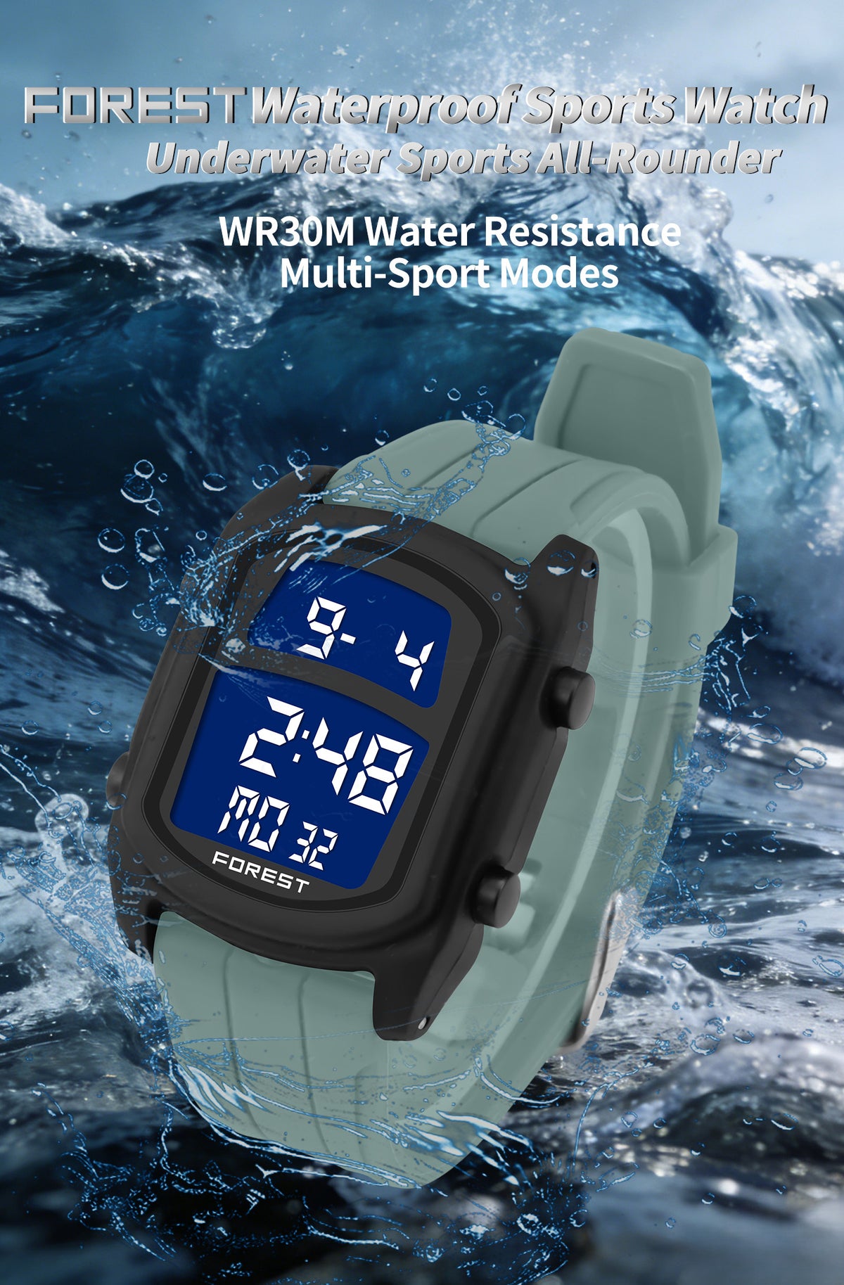 Green Digital Sports Watch 2308