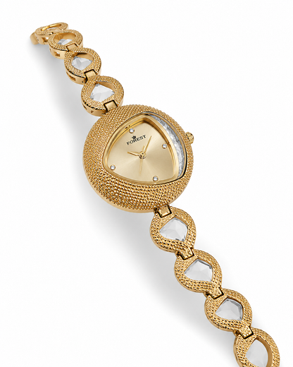 The Women’s Golden Crystal Heart Watch