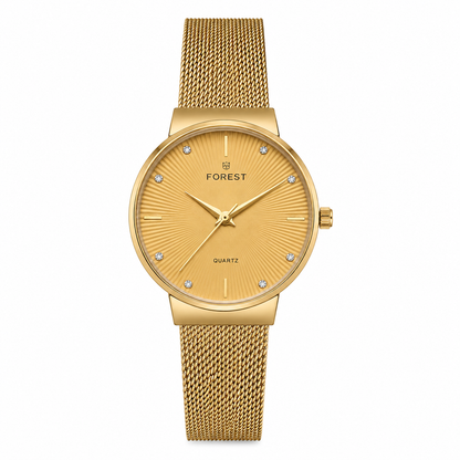 Women’s Gold Mesh Strap Analog Watch