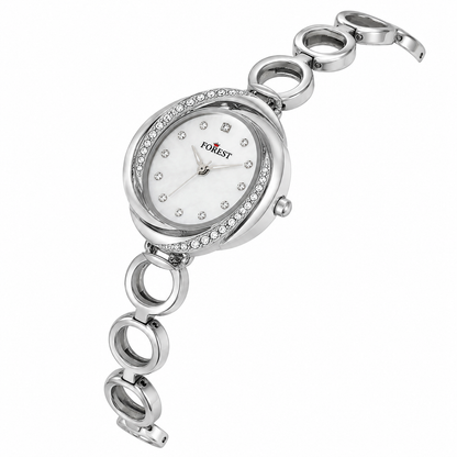 The Women’s Silver Crystal Link Watch