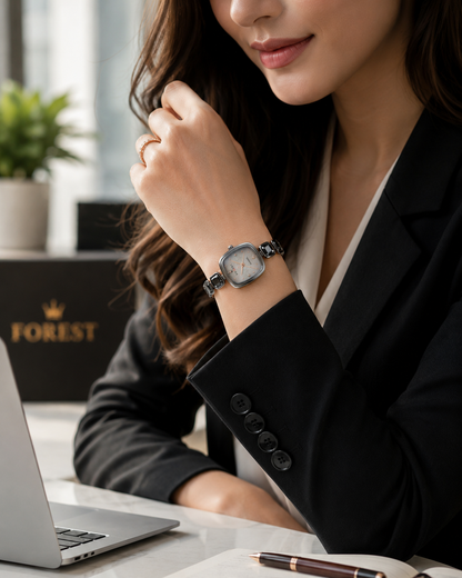 The Women’s Silver Grey Gemstone Watch