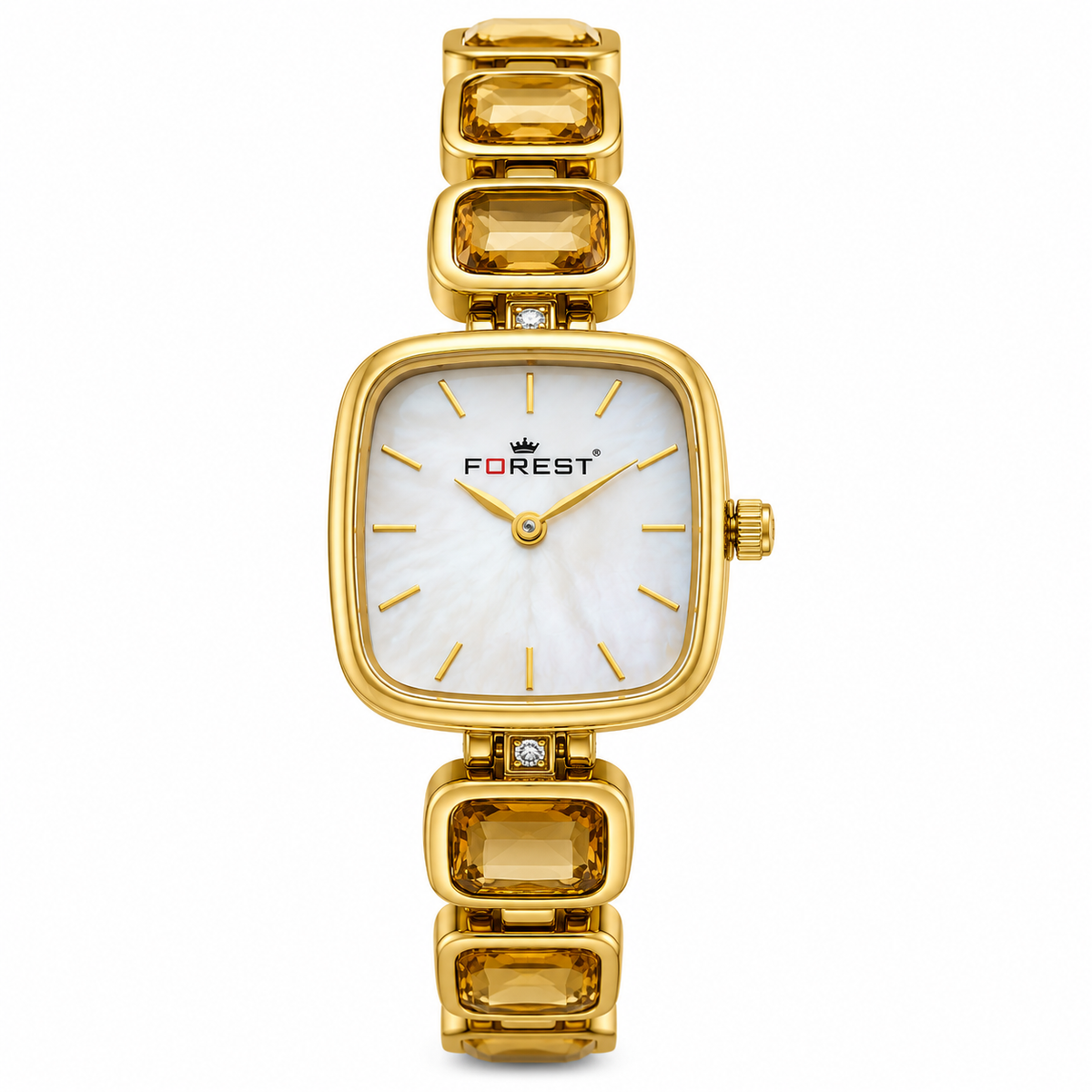 The Women’s Gold Champagne Gemstone Link Watch