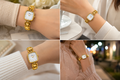 The Women’s Gold Champagne Gemstone Link Watch