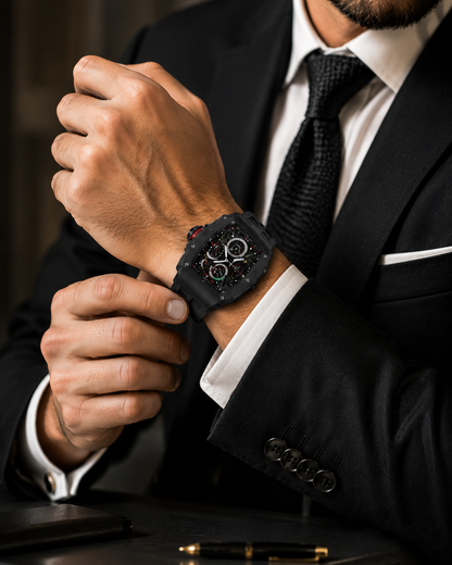 Black Chronograph Sports Analog Watch