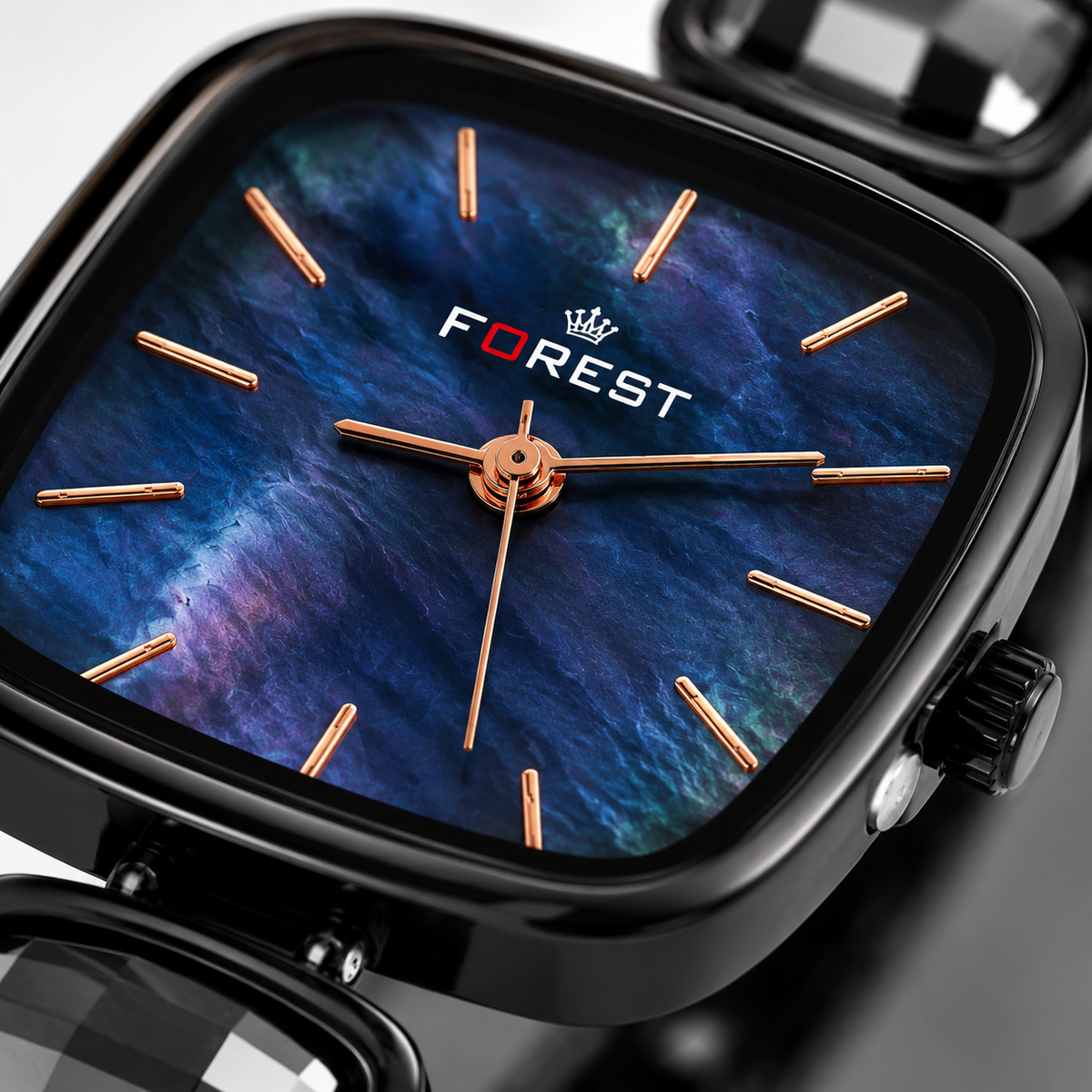 The Women’s Black Onyx Square Link Watch