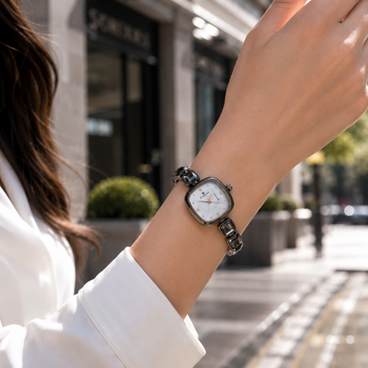 The Women’s Silver Grey Gemstone Watch