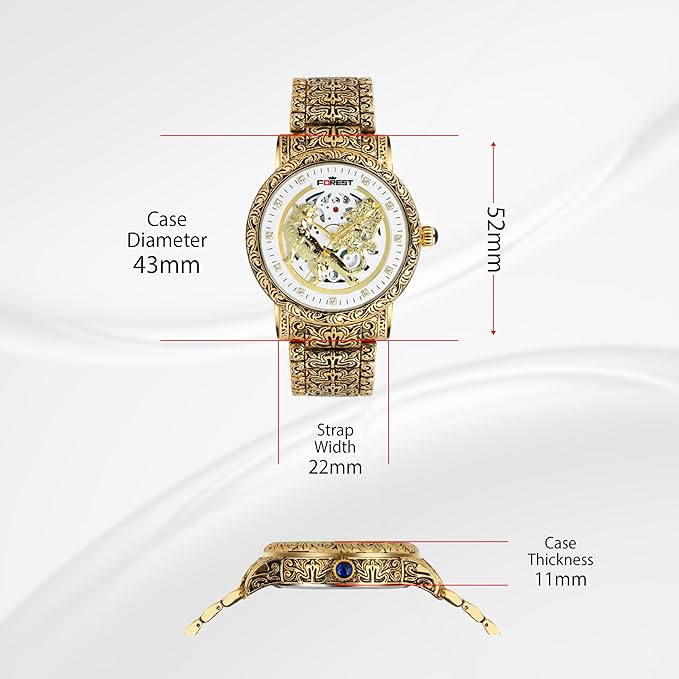 Tiger Skeleton Rose Gold & White Watch