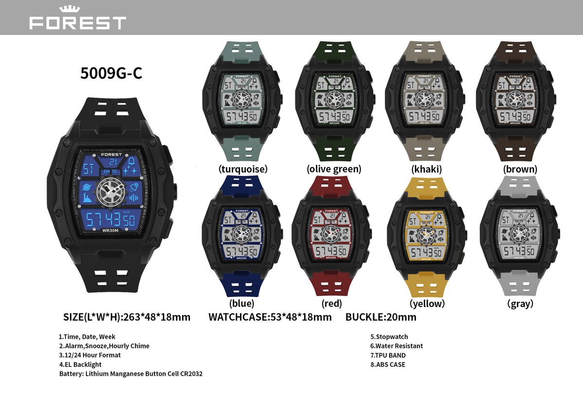Black Digital Sports Watch 5009