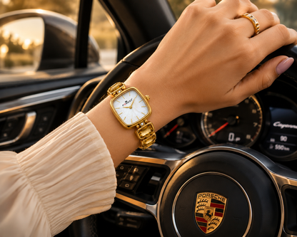 The Women’s Gold Champagne Gemstone Link Watch