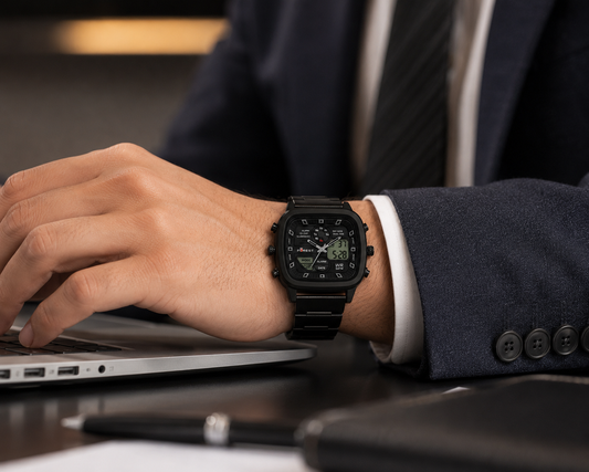 Black Digi-Analog Watch