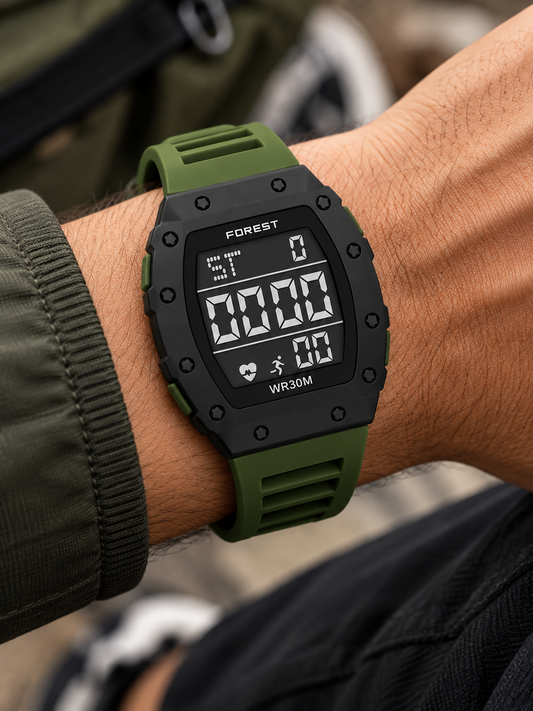 Green Pulse Digital Sports Watch