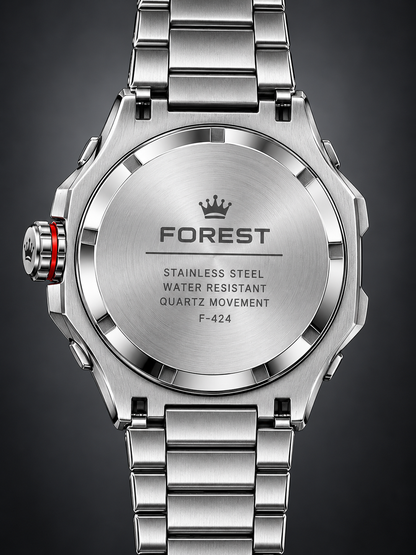 Silver White Stainless Steel Analog Watch