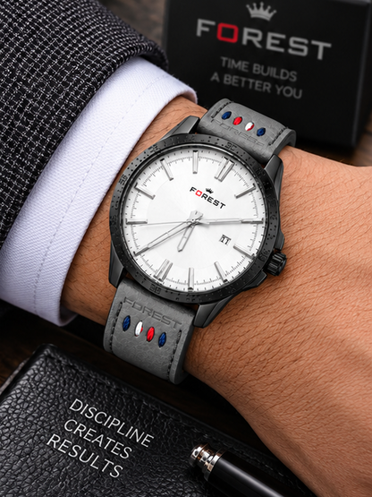 White Grey Heritage Analog Watch