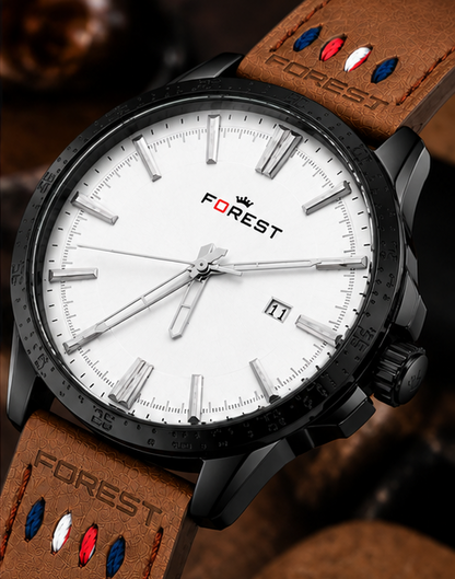 White Tan Heritage Analog Watch