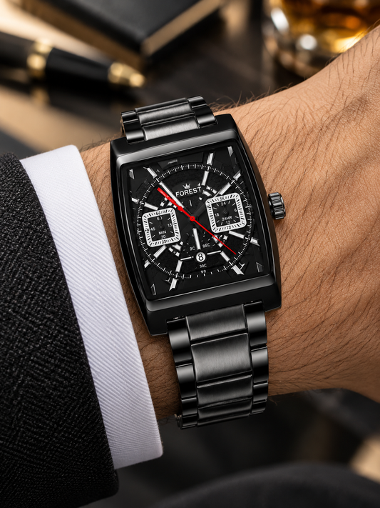 Black Chronograph Bracelet Watch